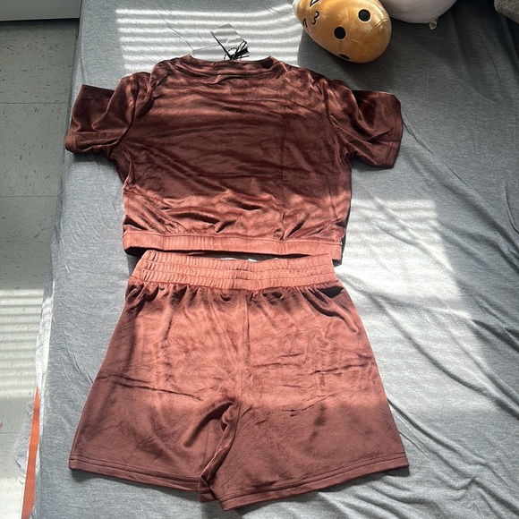 NWT ASOS Threadbare lounge velour short set in brown (price is firm) - Picture 7 of 12